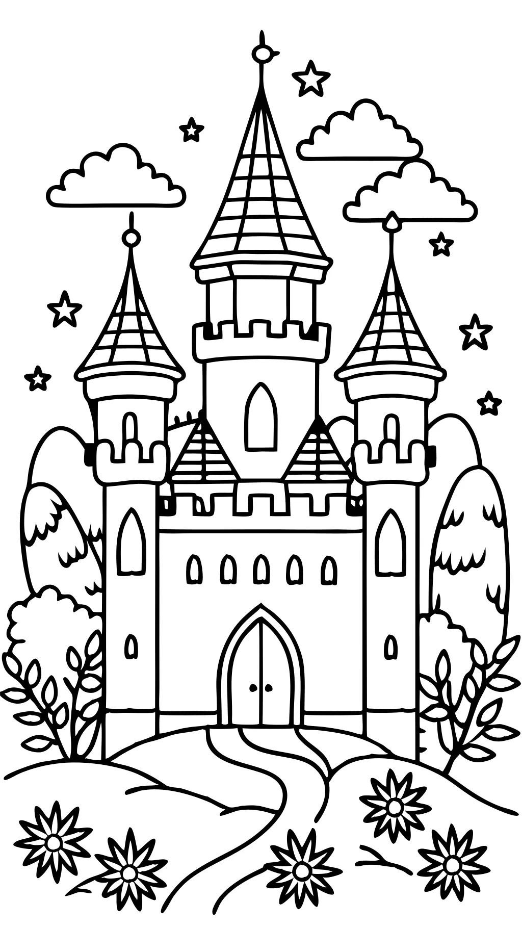 pages à colorier gratuites château